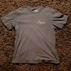 RVCA Men's Gray T-Shirt with Gold Logo